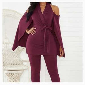 Red Cape 100% Polyester Ankle Suit 1 piece Size L